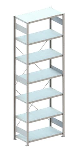 META Systeeminhaakstelling CLIP, hoogte x breedte x diepte 3000 x 1056 x 536 mm, 7 legborden