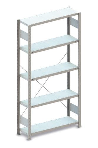 META Systeeminhaakstelling CLIP, hoogte x breedte x diepte 2000 x 806 x 336 mm, 5 legborden