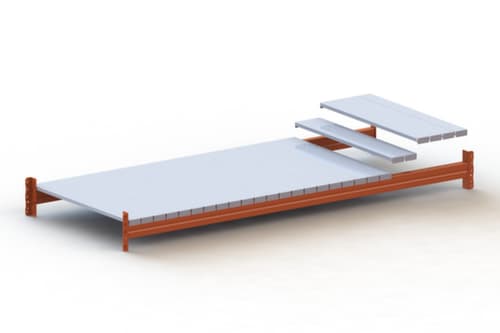 META Legbord met stalen paneel Multipal S voor breedvakstelling, breedte x diepte 2225 x 1100 mm