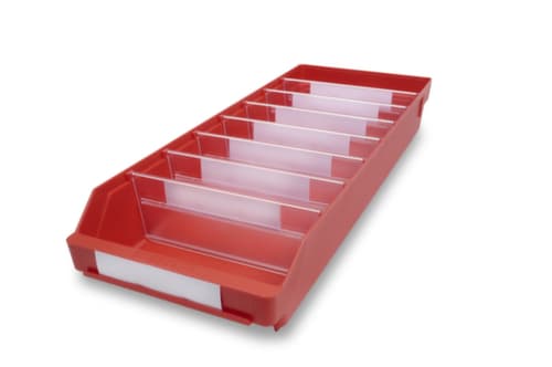 Stellingbak met zichtopening, rood, diepte 600 mm
