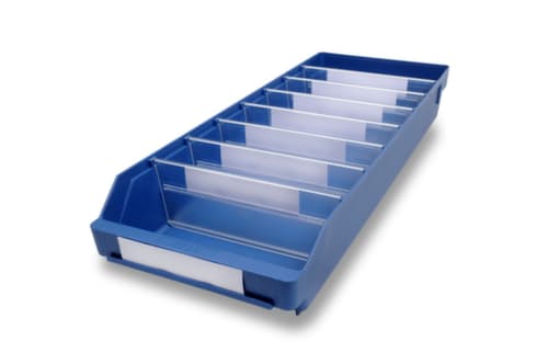 Stellingbak met zichtopening, blauw, diepte 600 mm
