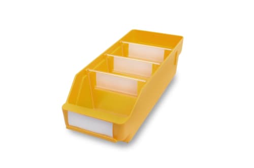 Stellingbak met zichtopening, geel, diepte 300 mm