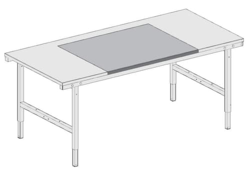 Rocholz RVS afdekelement voor paktafel, breedte x diepte 1000 x 800 mm