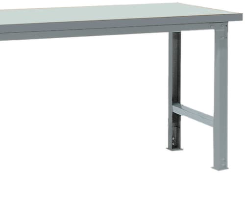 Werktafel aanbouwelement met zwaar frame, breedte x diepte 1250 x 750 mm, plaat lichtgrijs