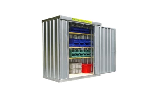 Säbu Gegalvaniseerde materiaalcontainer FLADAFI® met openslaande deur