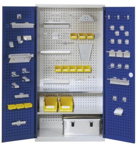 Kappes Kast met geperforeerd paneel RasterPlan® en 2 legplanken, breedte 1000 mm