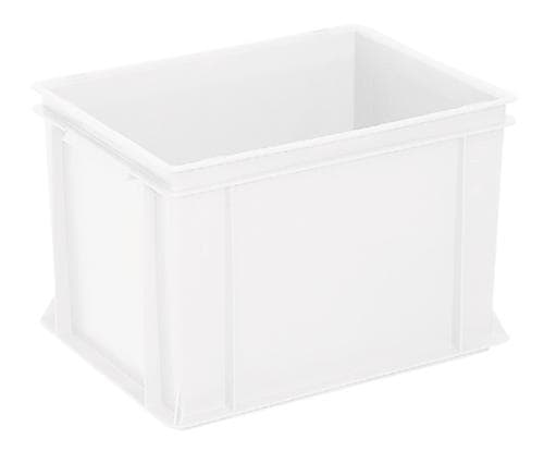 Euronorm stapelcontainers Basic met versterkte geribbelde bodem, wit, inhoud 26 l