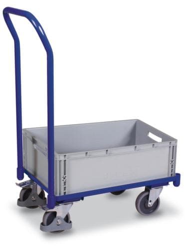 VARIOfit Duwbeugelwagen voor euronorm-bakken, draagvermogen 250 kg, laadvlak lengte x breedte 610 x 415 mm