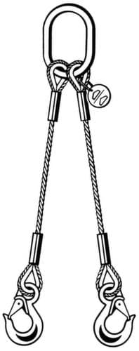 kabelstrop, 2800 kg, met ooghaak