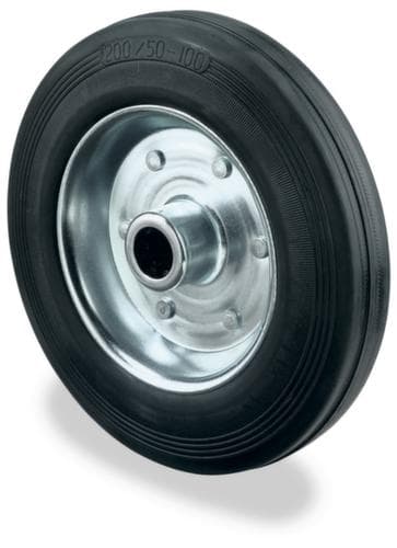 BS-ROLLEN Robuust massief rubberen wiel, draagvermogen 250 kg, massief rubber banden