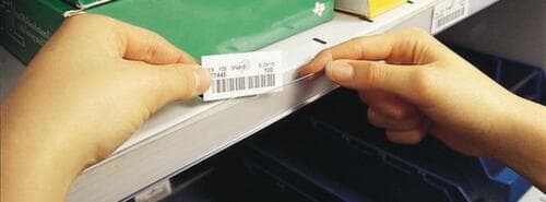 Met een scanner leesbare etikettenhouder