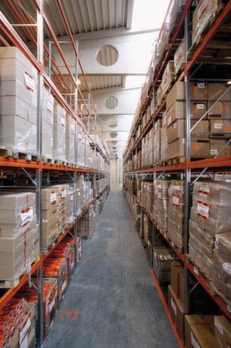 META Palletstelling MULTIPAL voor 8 pallets, 2870 mm breed, 4 opslagniveaus