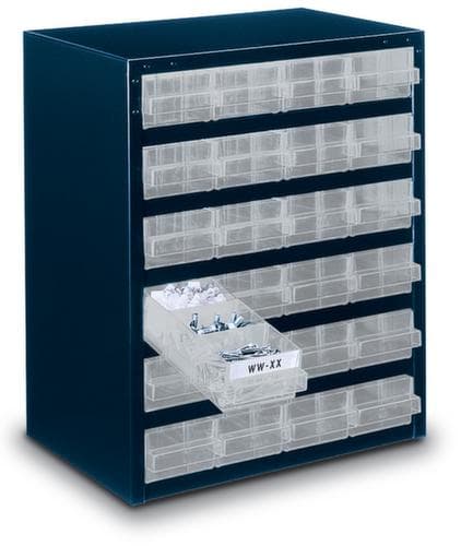 raaco Transparante magazijnbak met robuust metalen frame