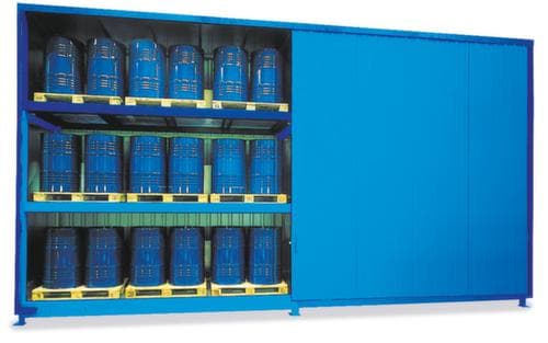 Lacont Stellingcontainer voor gevaarlijke stoffen voor maximaal 60 vaten van 200 liter