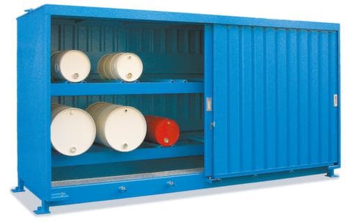 Lacont Stellingcontainer voor gevaarlijke stoffen voor maximaal 60 vaten van 200 liter