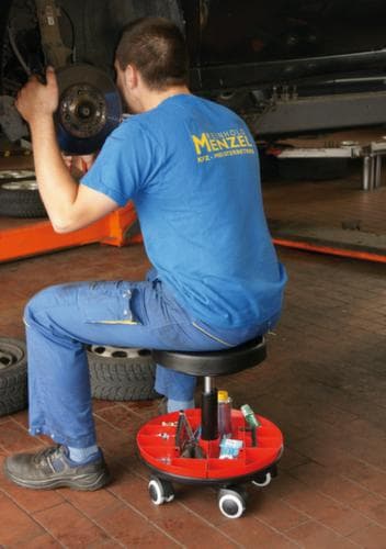meychair Werkplaatskruk Assistent Professional, zitting zwart, rollen