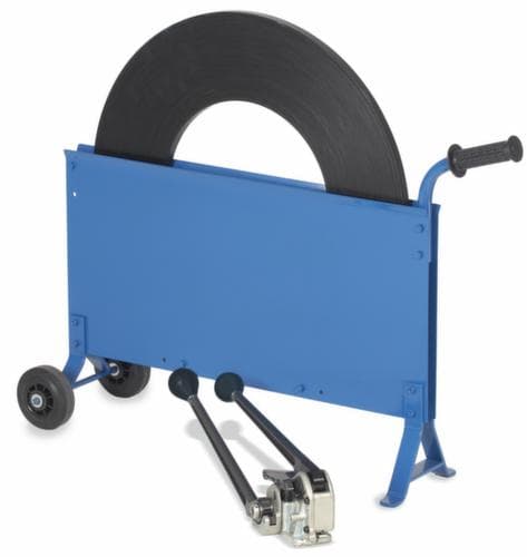 Stalen omsnoeringsband gewaxt en geblauwd, breedte 13 mm
