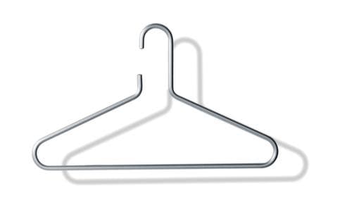 5 kledinghangers van aluminium, zilverkleurig
