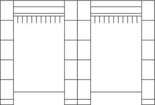 C+P Locker met kapstok Classic met 20 vakken, breedte 2840 mm