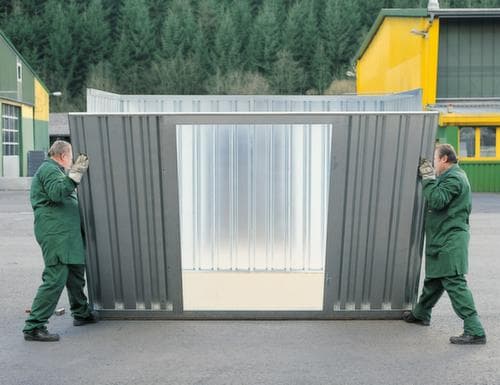 Säbu Gegalvaniseerde materiaalcontainer FLADAFI® met openslaande deur