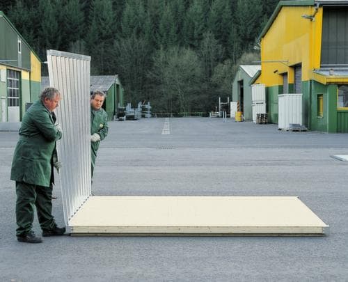 Säbu Gegalvaniseerde materiaalcontainer FLADAFI® met openslaande deur