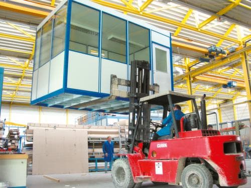 MDS Raumsysteme Transportvloer voor loodskantoor met 4 wanden voor loodskantoor, breedte x diepte 3100 x 2100 mm