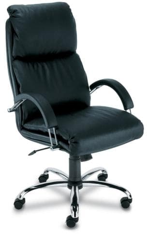 Nowy Styl Draaibare fauteuil met hoge rugleuning, bekleding leer, zwart
