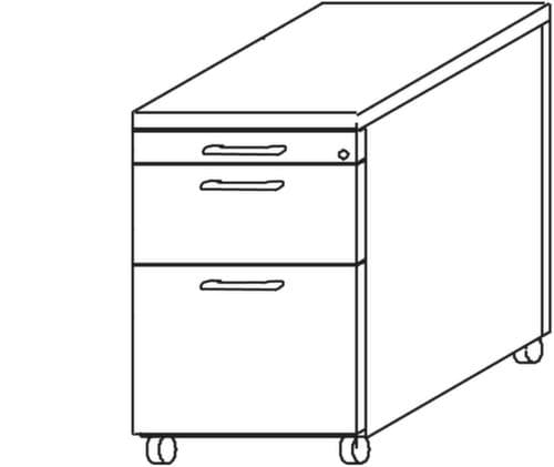 Gera Rolcontainer Pro met HR uittrekbaar, 2 lade(n)