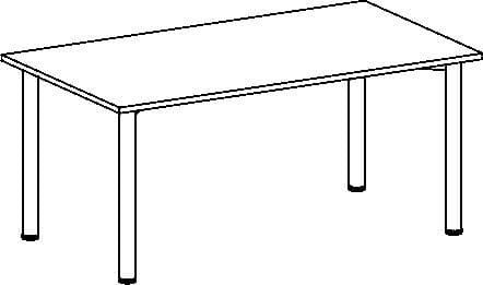 Gera Vergadertafel Basis, breedte x diepte 1600 x 800 mm, plaat esdoorn