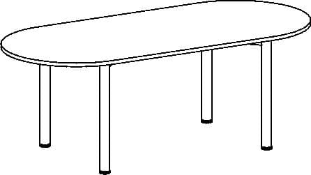 Gera Vergadertafel Basis, breedte x diepte 2000 x 900 mm, plaat lichtgrijs