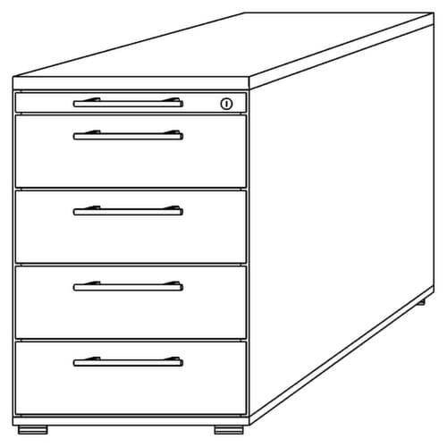 Staand ladeblok Sina, 4 lade(n), notenboom/notenboom