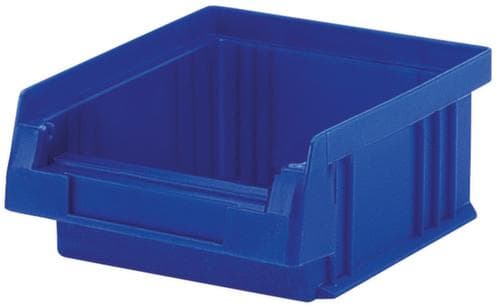 Stapelbare zichtbak geschikt voor rollenbaan, blauw, diepte 89 mm, polypropyleen