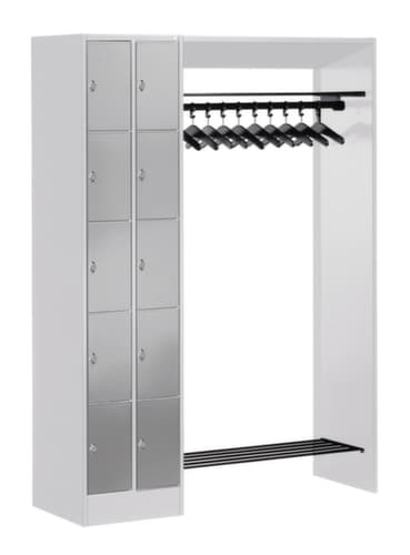 C+P Locker met kapstok Classic met 10 vakken + hoedenplank + schoenenrooster, breedte 1410 mm