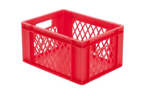 Euronorm-stapelbak geperforeerde wanden, rood, inhoud 19 l