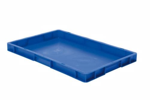 Euronorm-stapelbak gesloten wanden + bodem, blauw, inhoud 9,5 l