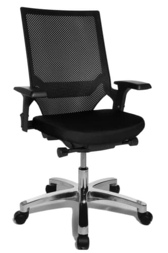 Topstar Bureaustoel Autosynchro SY met armleuningen, rugleuning met netbekleding en rugdrager, zwart