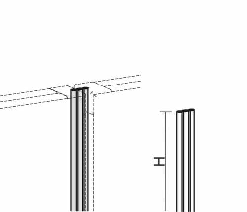 Gera lineaire verbinding Pro BasicLine voor scheidingswand, hoogte 600 mm