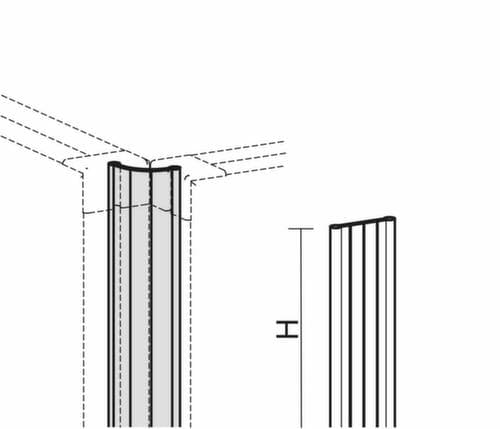 Gera hoekverbinding Pro BasicLine voor scheidingswand, hoogte 600 mm