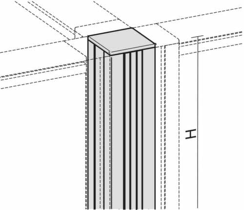Gera verbindingszuil Pro ProfiLine voor scheidingswand, hoogte 1600 mm