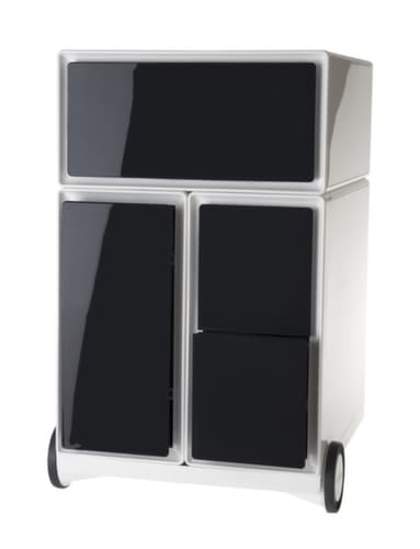 Paperflow Rolcontainer easyBox met HR uittrekbaar, 3 lade(n), wit/zwart