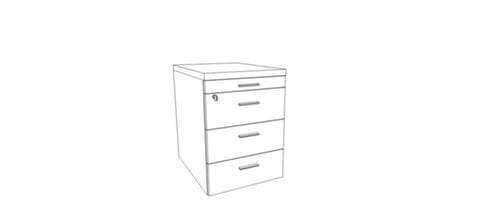 Quadrifoglio Verrijdbaar ladeblok T45 met soft close-systeem, 3 lade(n), olm/wit