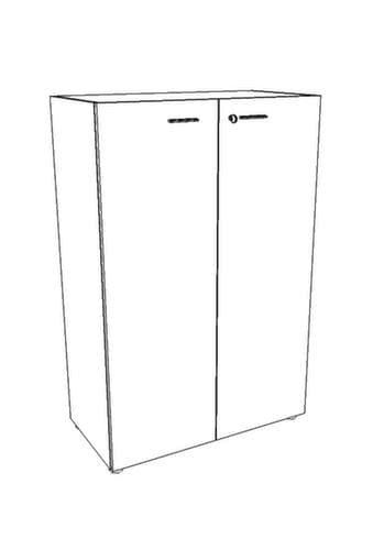 Quadrifoglio Kast met openslaande deuren T45 met dubbele openslaande deur, 3 ordnerhoogten, wit/wit