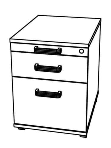 Rolcontainer Terra Nova met HR uittrekbaar, 1 lade(n), wit/wit