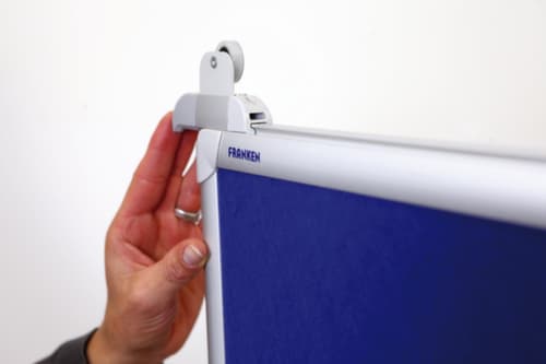 Franken whiteboard voor wandrailsysteem, hoogte x breedte 1200 x 2400 mm