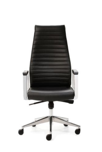 Mayer Sitzmöbel Leren draaibare fauteuil Deluxe, zwart