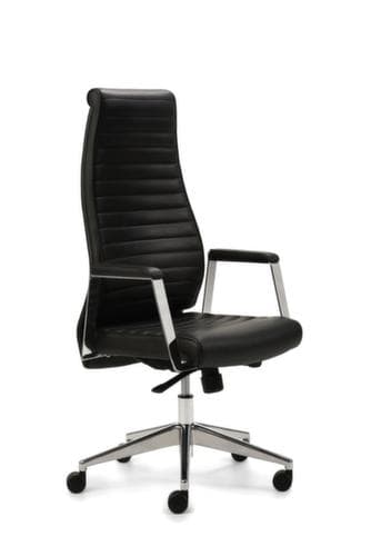 Mayer Sitzmöbel Leren draaibare fauteuil Deluxe, zwart