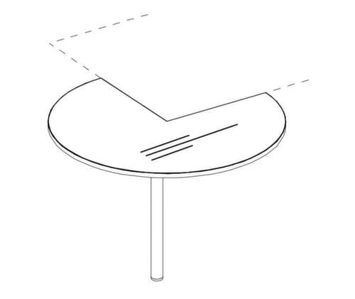 Nowy Styl Ronde aanbouwtafel E10 voor bureau
