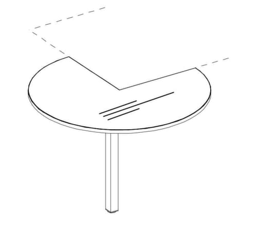 Nowy Styl Ronde aanbouwtafel E10 voor bureau