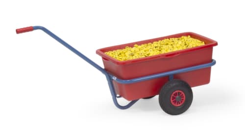 fetra Handtrekwagen met uitneembare kunststof bak, draagvermogen 200 kg, laadvlak lengte x breedte 700 x 700 mm