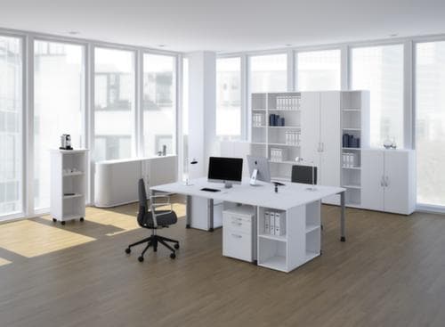 Gera Hoekig koppelelement voor bureau Milano 90°, breedte x diepte 800 x 800 mm, plaat wit